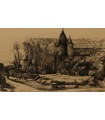 LEOPOLD-LEVY "Le Vieux château de Poissy sur Marne" - Gravure originale signée.