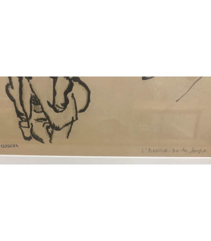 BOFA Gus "L'Heure de la soupe" - Dessin original à l'encre de chine réhaussé à l'aquarelle