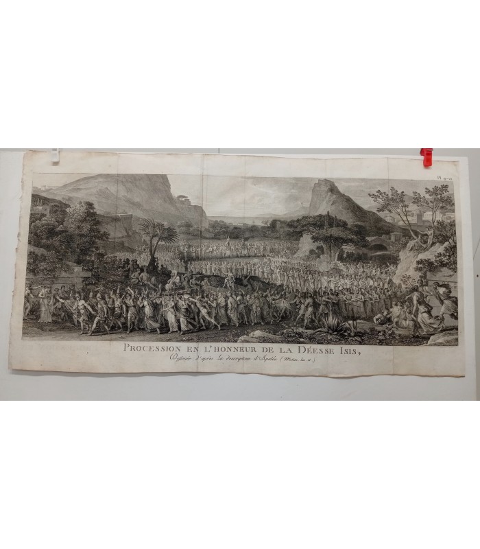 MOREAU Jean-Michel "Procession en l'honneur de la Déesse Isis" - gravure originale