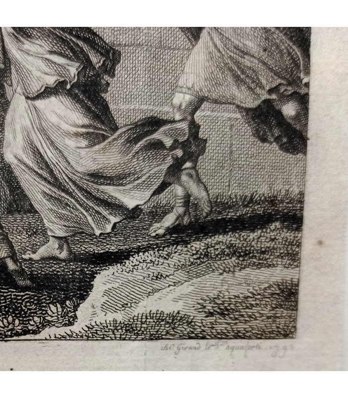 MOREAU Jean-Michel "Procession en l'honneur de la Déesse Isis" - gravure originale