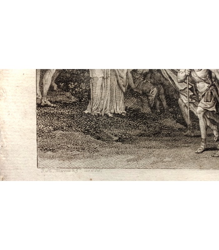 MOREAU Jean-Michel "Procession en l'honneur de la Déesse Isis" - gravure originale