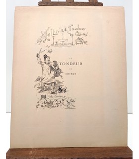 WILLETTE Adolphe Léon "Le Tondeur de Chiens" - Rare Lithographie originale - Tirage avant édition définitive