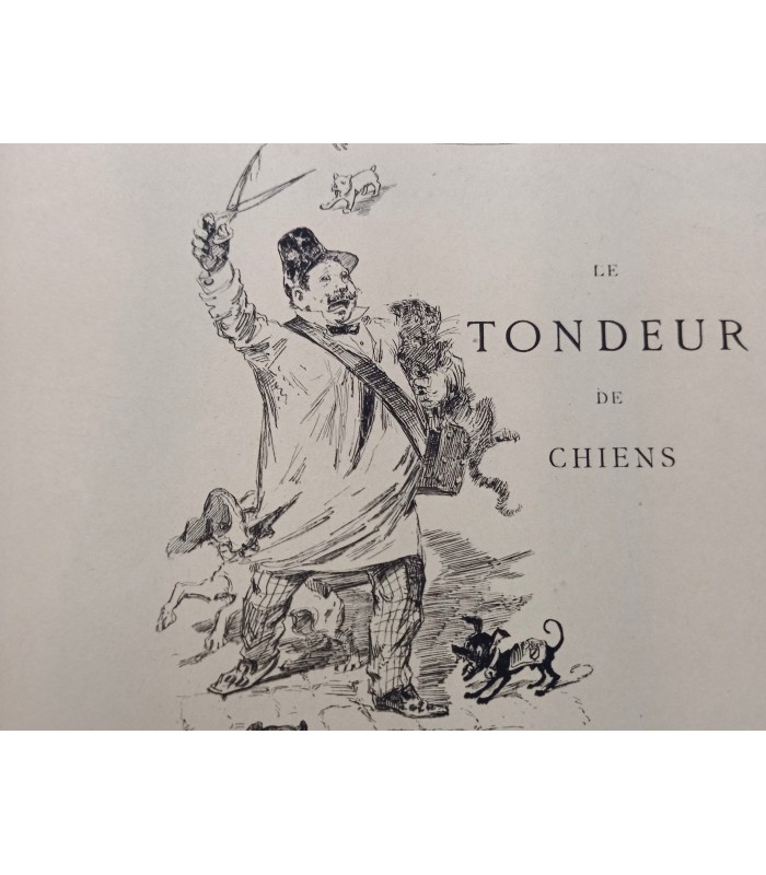 WILLETTE Adolphe Léon "Le Tondeur de Chiens" - Rare Lithographie originale - Tirage avant édition définitive
