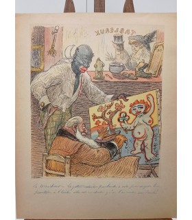 WILLETTE Adolphe Léon "Ambroise Vollard Rue La Fuite " - Rare gravure originale destinée à un journal