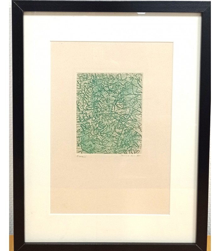 ERNST Max "Composition abstraite verte" - Eau-forte titrée et signée