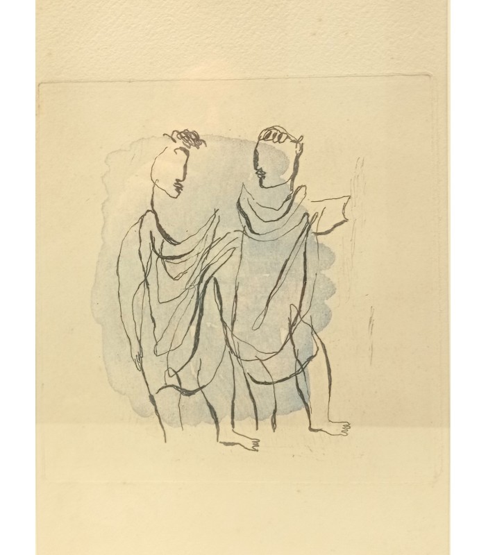 FAUTRIER Jean "Deux personnages" - Eau-forte originale.