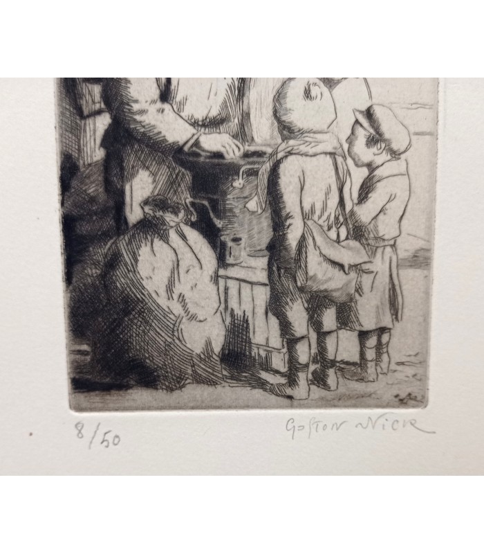 NICK Gaston (PETRELLI dit) - « Le Marchand de marrons » - Les métiers de Paris - Gravure originale.