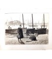 NICK Gaston (PETRELLI dit) « Port de Concarneau, après la pêche» - Gravure originale