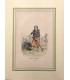 Sergent de Zouaves "1846" - Costume militaire - Gravure originale