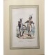 Tambour et Tambour Major des Grenadiers - Costumes militaires - Gravure originale