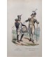 Tambour et Tambour Major des Grenadiers - Costumes militaires - Gravure originale