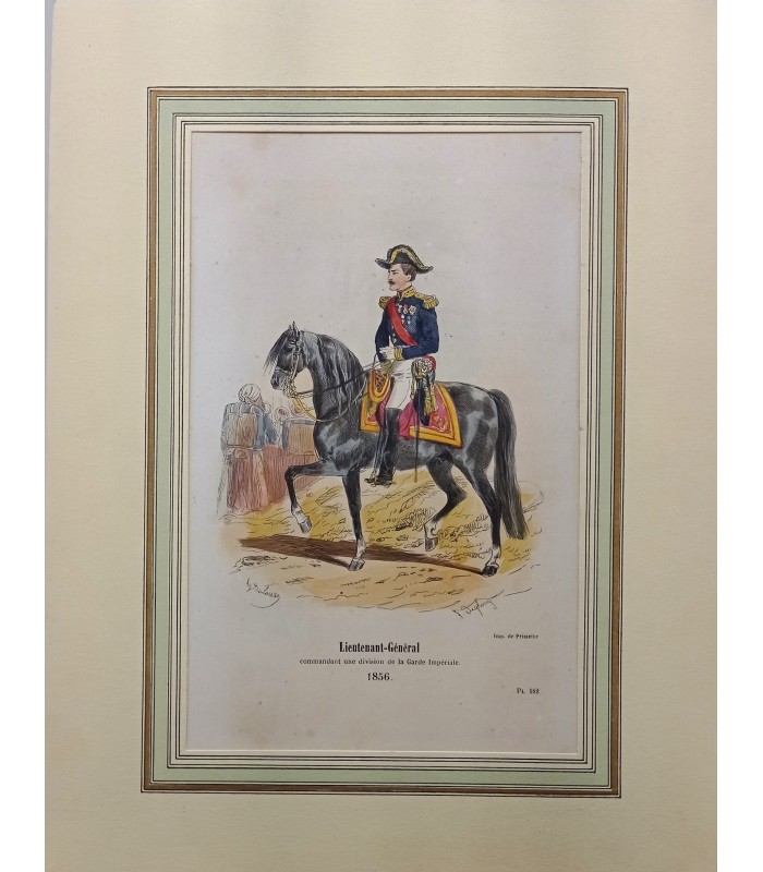Lieutenant Général - Costume militaire "1856"- Gravure originale