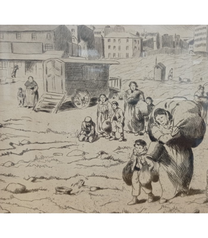 NICK Gaston (PETRELLI dit) - « St Ouen - Sur les fortifs  » - Gravure originale.