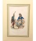 Général républicain et son guide - Costume militaire - Gravure originale
