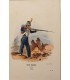 Garde impériale Voltigeur  "1854" -  Costume militaire - Gravure originale