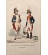 Grenadier à pieds Garde impériale - Costume militaire - Gravure originale