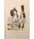 Grenadier à pieds - Garde impériale - officier et soldat - Costume militaire - Gravure originale