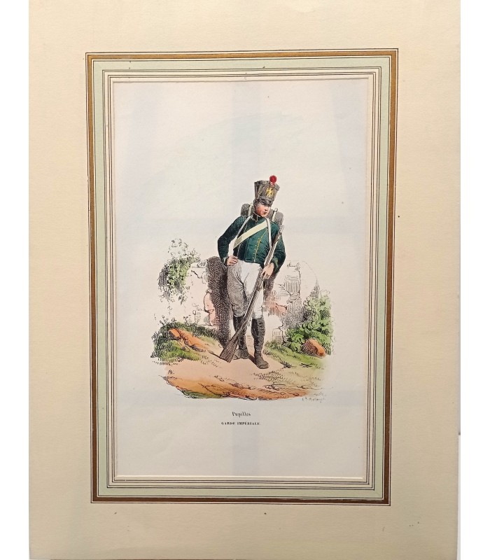 Pupille - Garde impériale - Costume militaire - Gravure originale