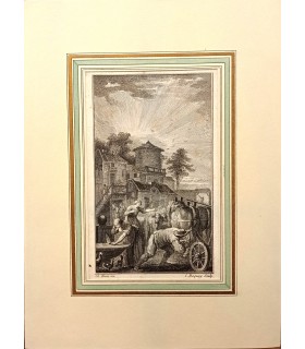 EISEN Charles "Scène de la vie champêtre" - Gravure originale