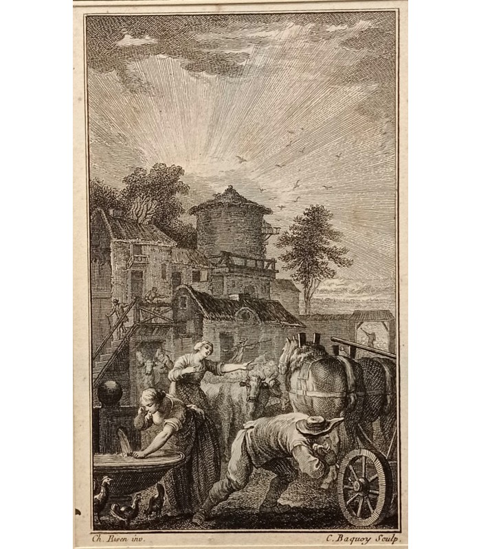 EISEN Charles "Scène de la vie champêtre" - Gravure originale
