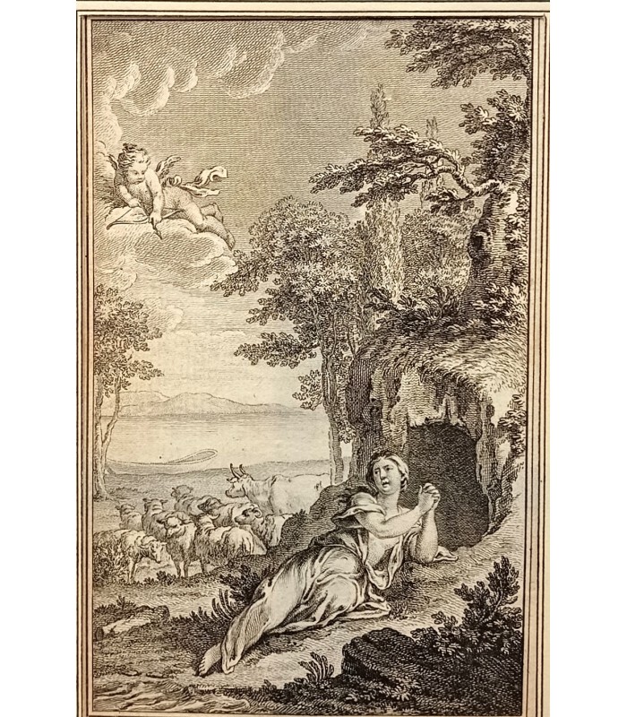 GRAVELOT Hubert  "La Bergère touchée par l'Amour" - Gravure originale