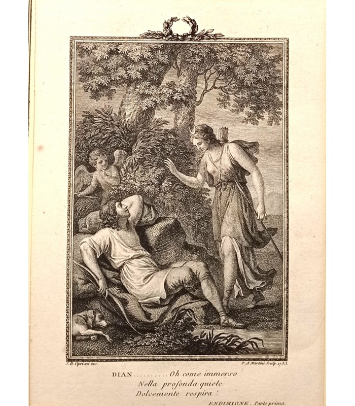 CIPRIANI J.B. " Endimione et Séléné " - Gravure originale