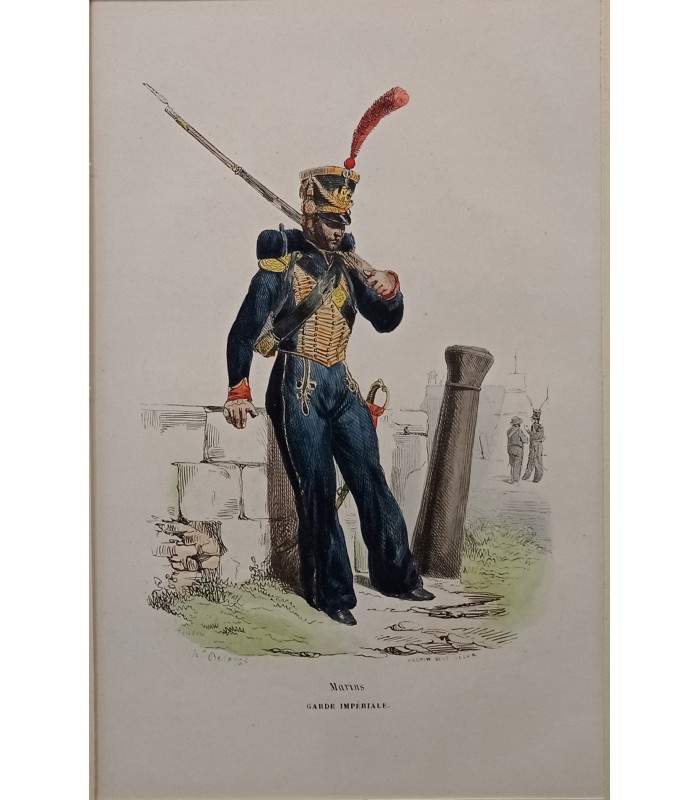 Marin - Garde Impériale - Costume militaire - Gravure originale