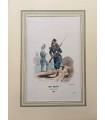 Garde impériale Chasseur à pieds 1854 -  Costume militaire - Gravure originale