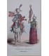 Garde impériale Zouaves - Officier, porte étendard des Mamelucks,.. -  Costume militaire - Gravure originale