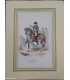 Garde impériale Napoléon Empereur -  Costume militaire - Gravure originale