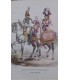 Garde impériale - Trompette et Dragons de l'Impératrice et Timballier - Costume militaire - Gravure originale