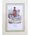 Garde impériale - Bessières maréchal d'Empire - Costume militaire - Gravure originale