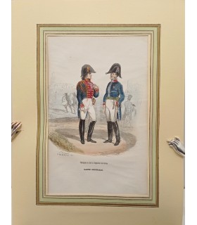 Garde impériale - Chirurgien chef et Inspecteur - Costume militaire - Gravure originale