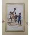 Garde impériale - Grenadier à cheval et officier - Costume militaire - Gravure originale