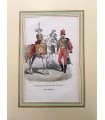 Garde impériale - Timbalier des chasseurs à cheval et chasseur à cheval - Costume militaire - Gravure originale