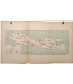 Carte de JAVA "Itinéraire à JAVA en 1896" -  Ancienne carte originale.