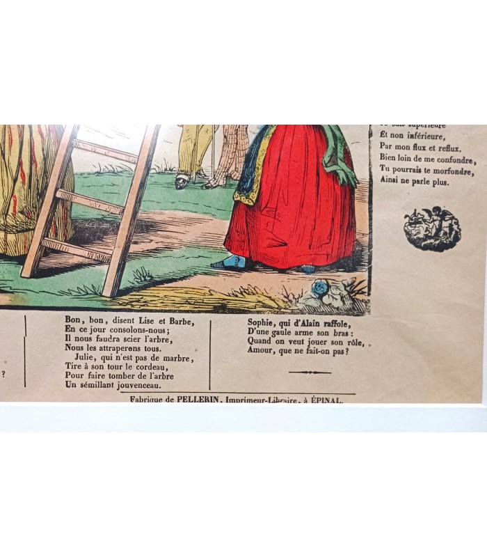 L'ARBRE d'AMOUR - Image d'EPINAL - PELLERIN - Gravure originale XIX° siècle