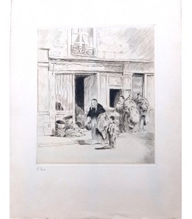 NICK Gaston (PETRELLI dit) - « Rue Simon Le Franc » -  Les Métiers de Paris - Gravure originale.