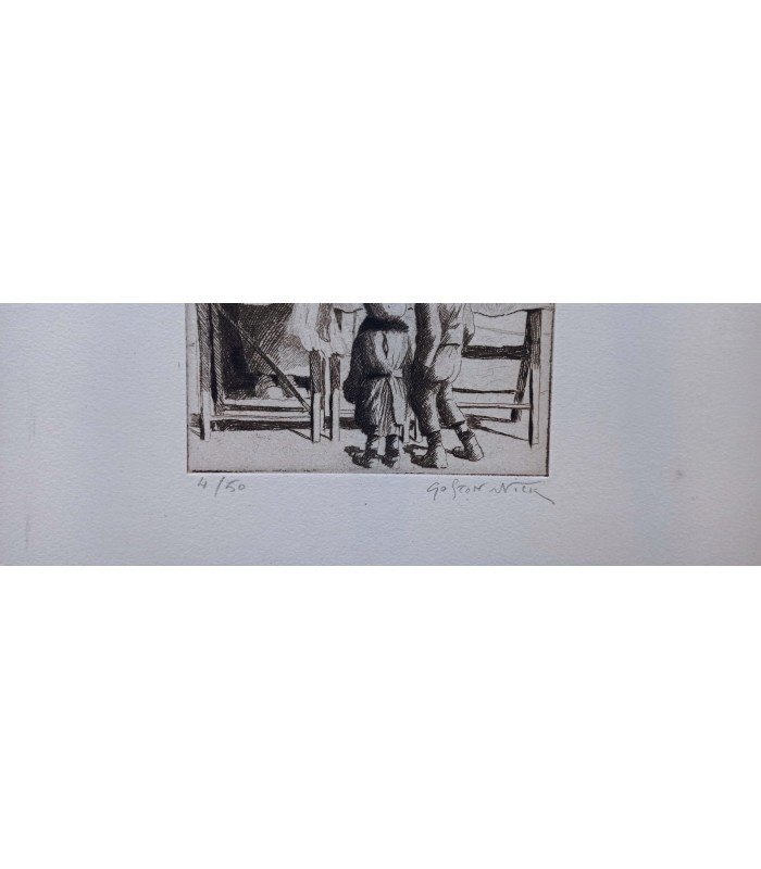 NICK Gaston (PETRELLI dit) - "La Marchande de lacets"- Les métiers de Paris - Gravure originale.