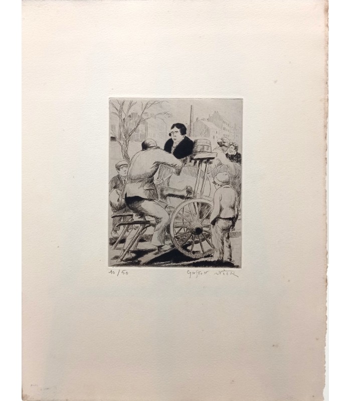 NICK Gaston (PETRELLI dit) - « Le Rémouleur » -  Les Métiers de Paris - Gravure originale.