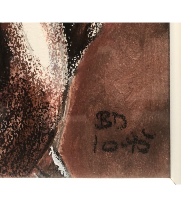 Nu de femme vue de dos - BD - Pastel original 1995