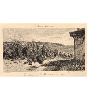 KRATKE Charles-Louis "Tirailleurs de la Seine - Malmaison 1870" - Gravure originale