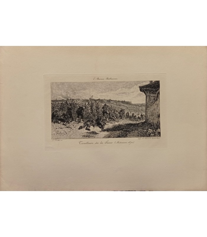 KRATKE Charles-Louis "Tirailleurs de la Seine - Malmaison 1870" - Gravure originale