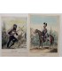 RAFFET Auguste "Garde royale " - lot de 2 lithographies originales rehaussées à l'aquarelle