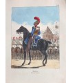 RAFFET Auguste "Carabiniers " - lot de 2 lithographies originales rehaussées à l'aquarelle