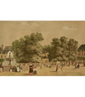 PHILIPON Charles "Place Royale" - Lithographie originale.