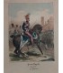 RAFFET Auguste "Garde Royale Lanciers et Tambour " - lot de 2 lithographies originales rehaussées à l'aquarelle