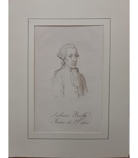 BAILLY Jean-Sylvain - Lot de 9 gravures et lithographies anciennes se rapportant au maire de Paris