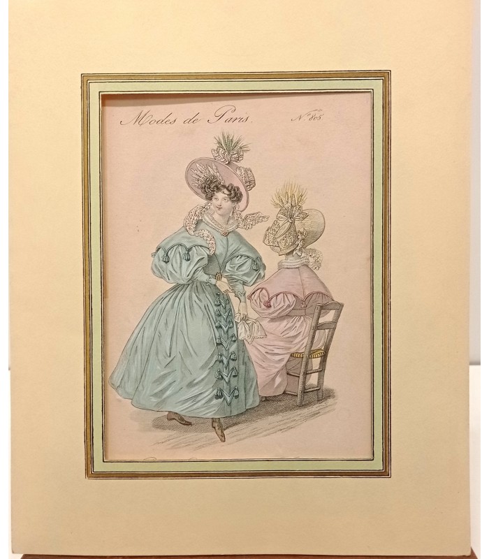 Modes de Paris - Petit Courrier des Dames - Lithographie originale en couleurs N°805