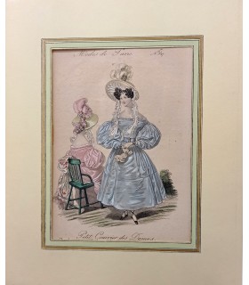 Modes de Paris - Petit Courrier des Dames - Lithographie originale en couleurs N°827